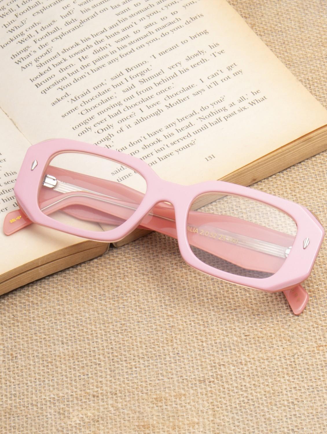 ted smith pink rectangle premium italian acetate frames for unisex - 21924301 - Zoom Image - 0