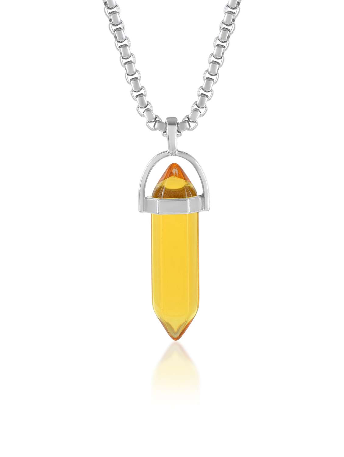 sliver yellow quartz pencil shaped pendant - 21924351 -  Standard Image - 2