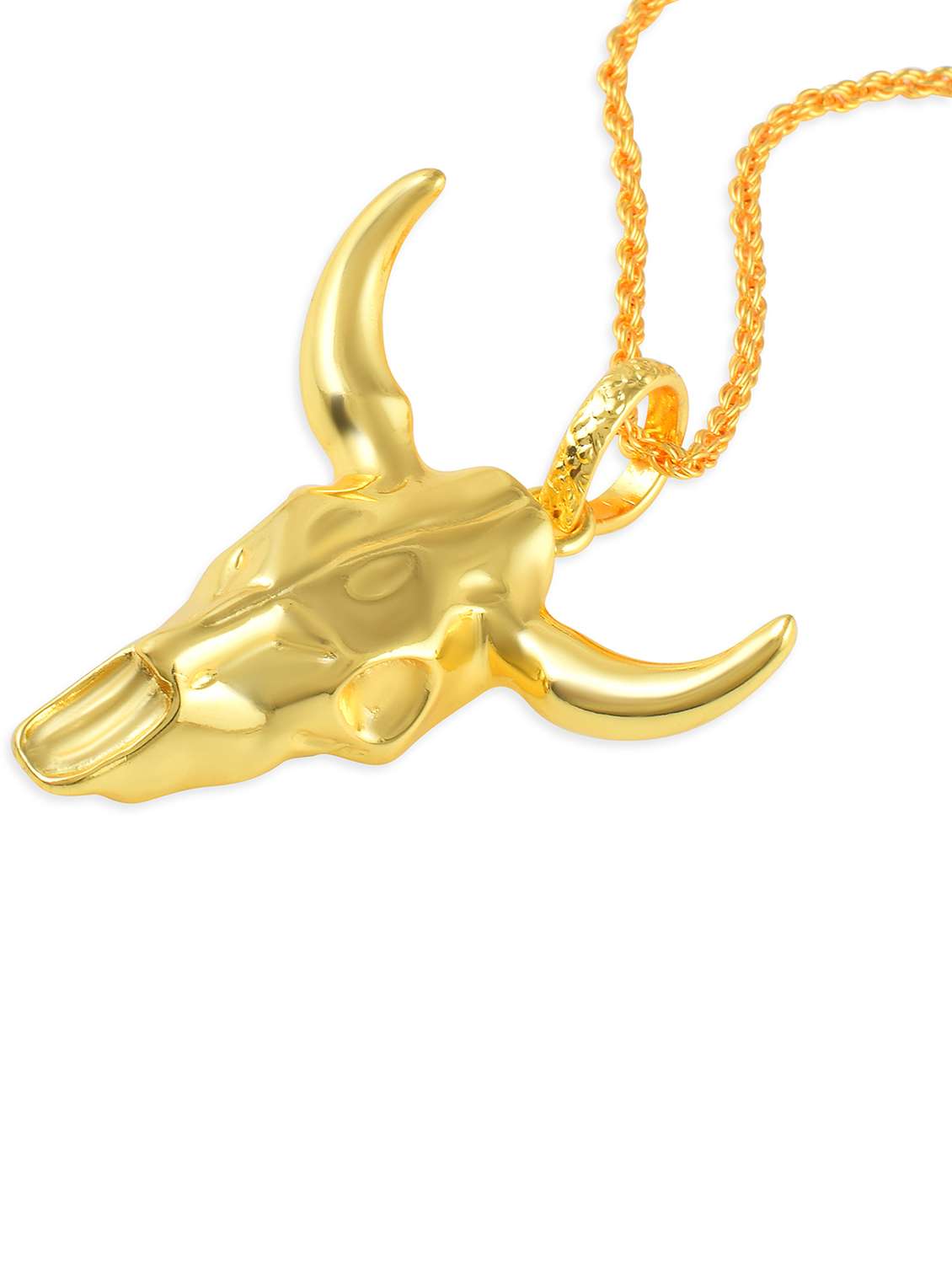 brass gold plated bull head pendant - 21924356 - Standard Image - 2