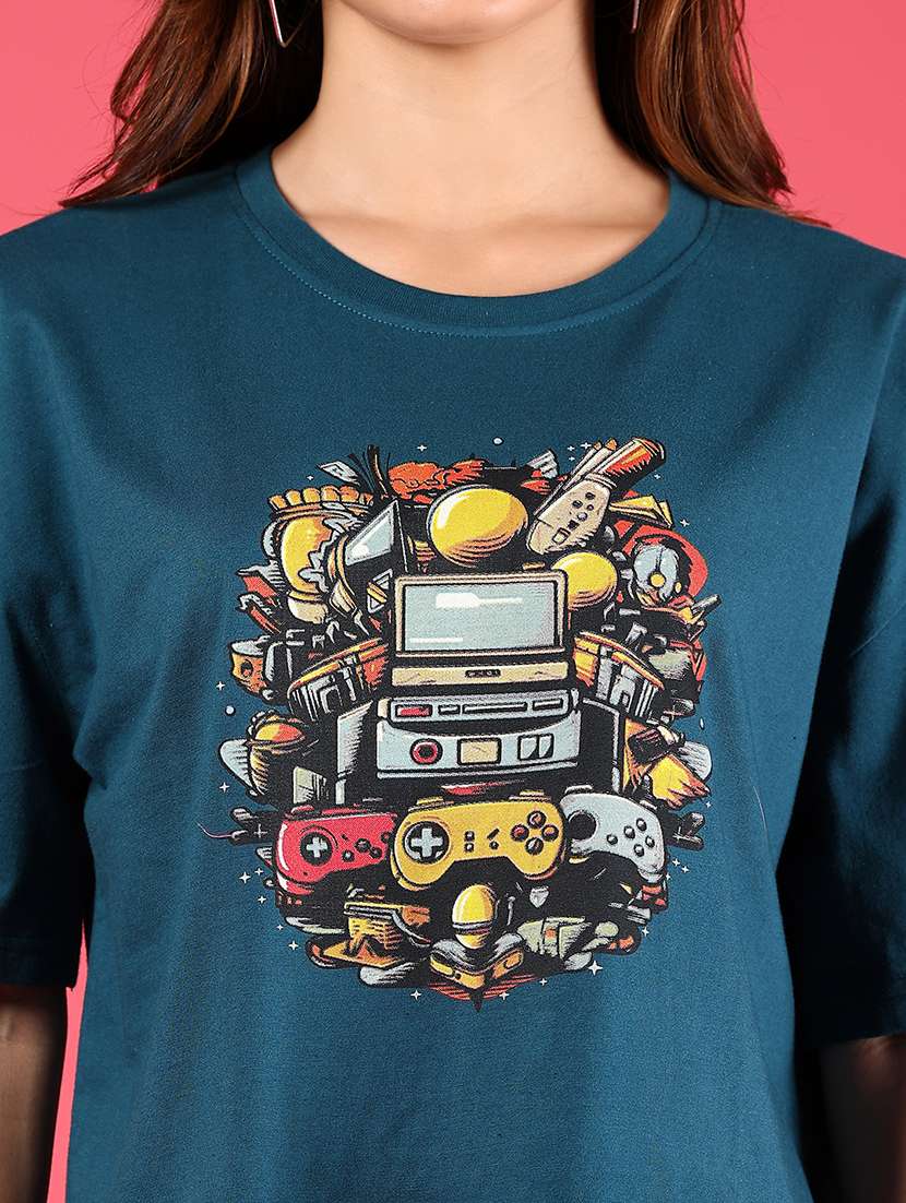 women printed short sleeves boxy t-shirt - 21924517 -  Standard Image - 2