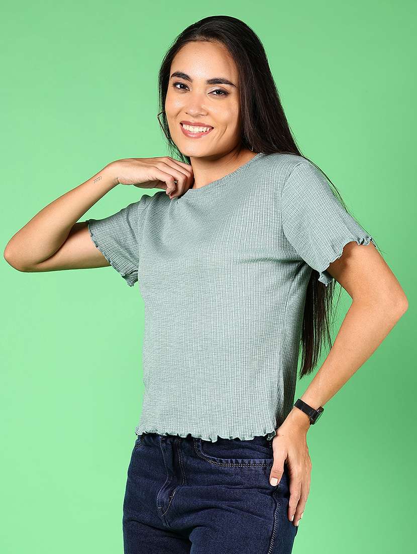 women solid short sleeves regular top - 21924542 -  Standard Image - 2