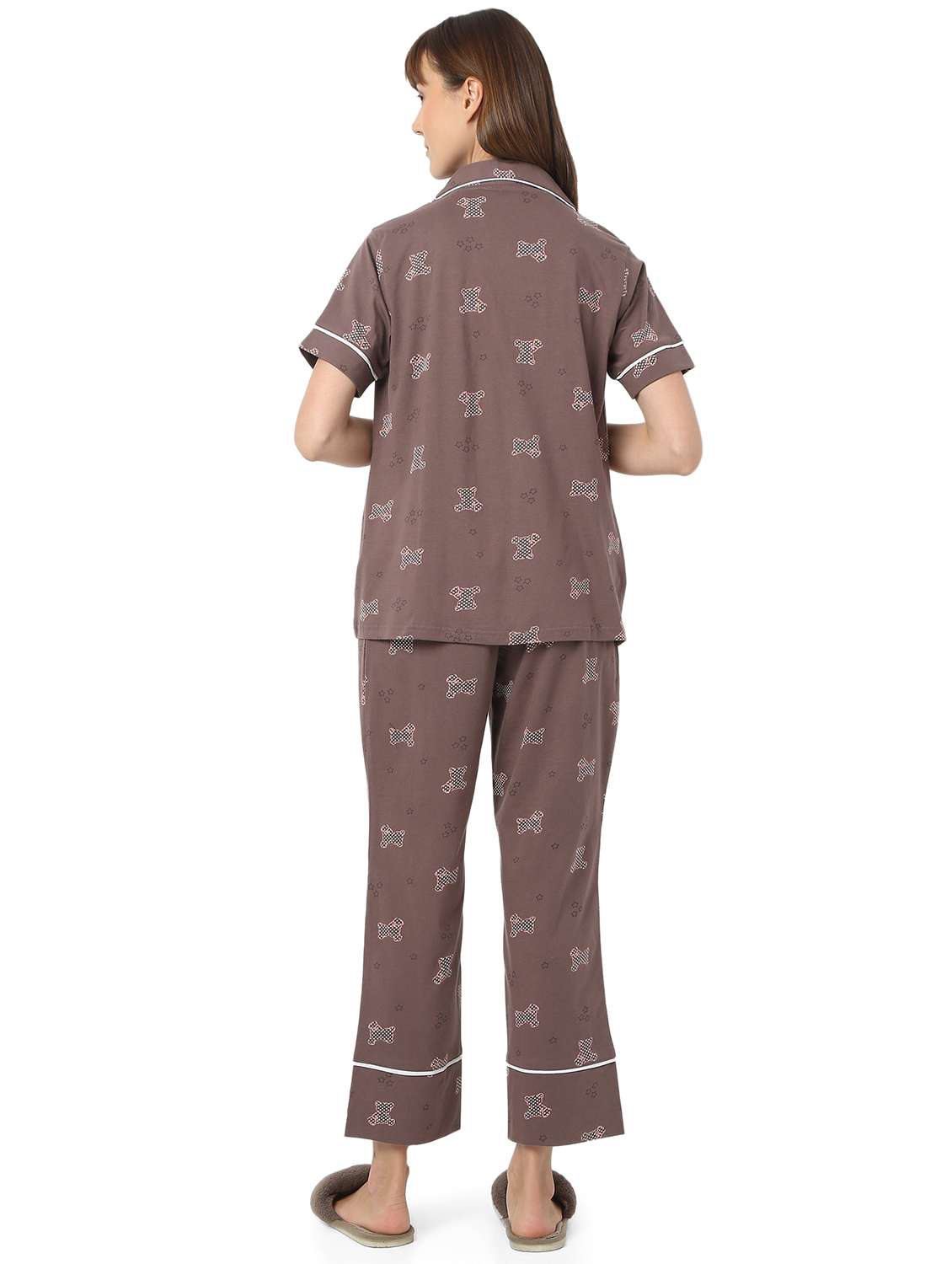 women printed nightwear pyjama set - 21924590 - Standard Image - 2