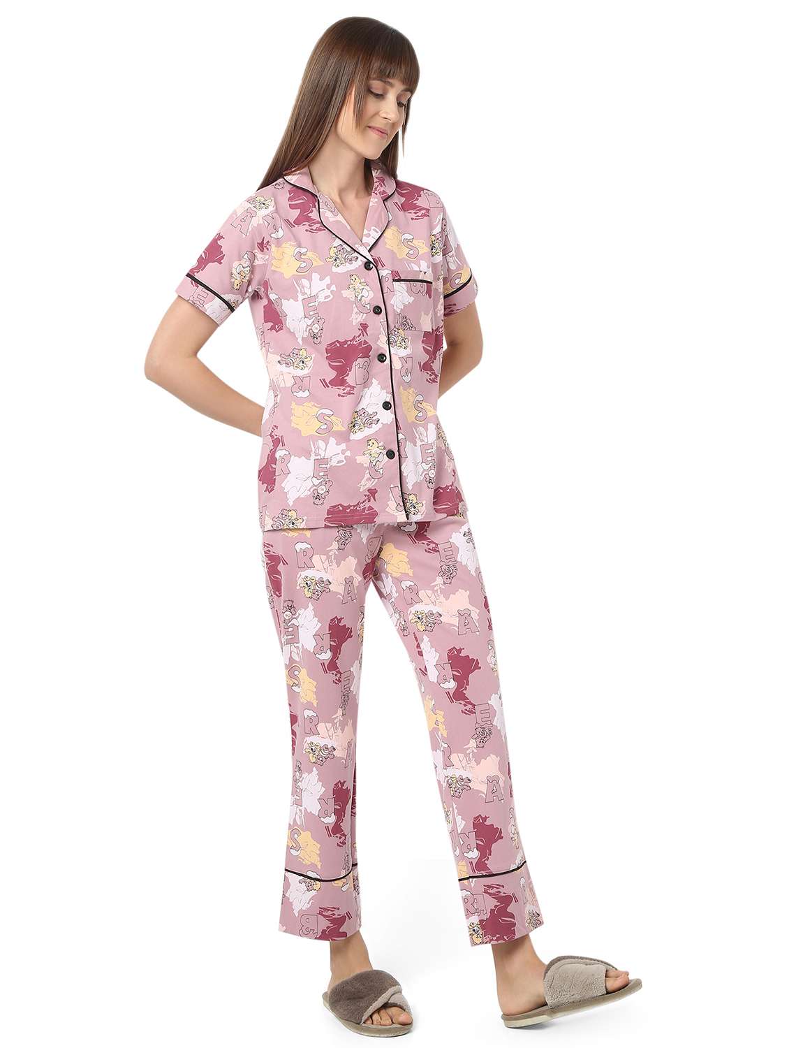 women printed nightwear pyjama set - 21924592 -  Standard Image - 2