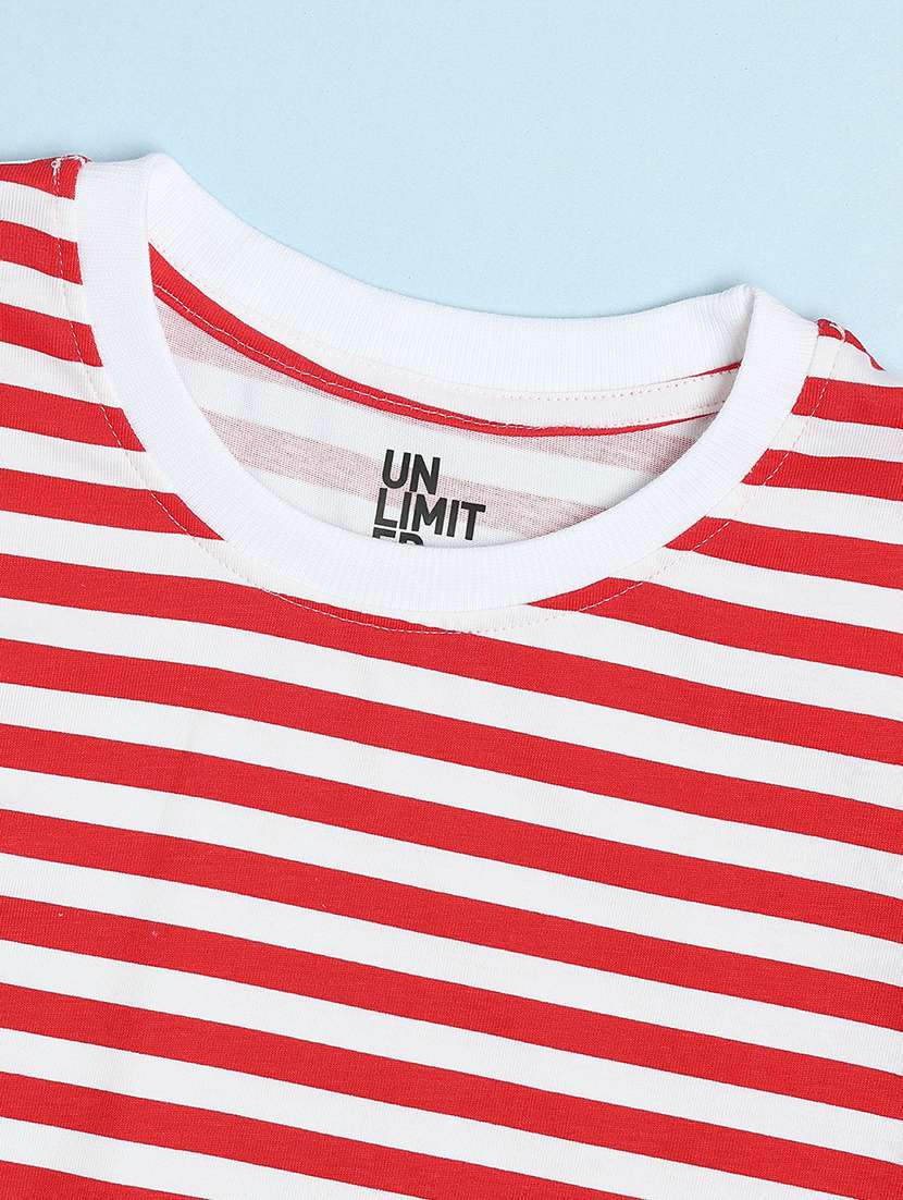girls striped round neck tee - 21924744 -  Standard Image - 2