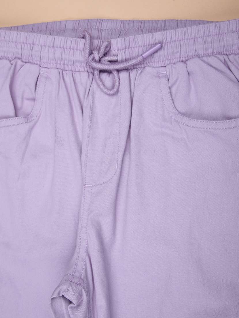 girls solid mid rise relaxed fit jogger - 21924802 -  Standard Image - 2