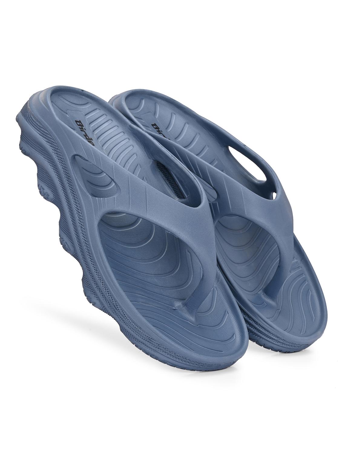 men blue solid slip on slipper - 21924892 - Standard Image - 2