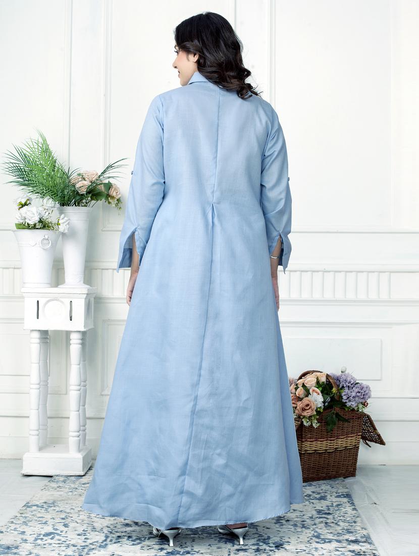 women solid long sleeve kurta palazzo set - 21924962 - Standard Image - 2