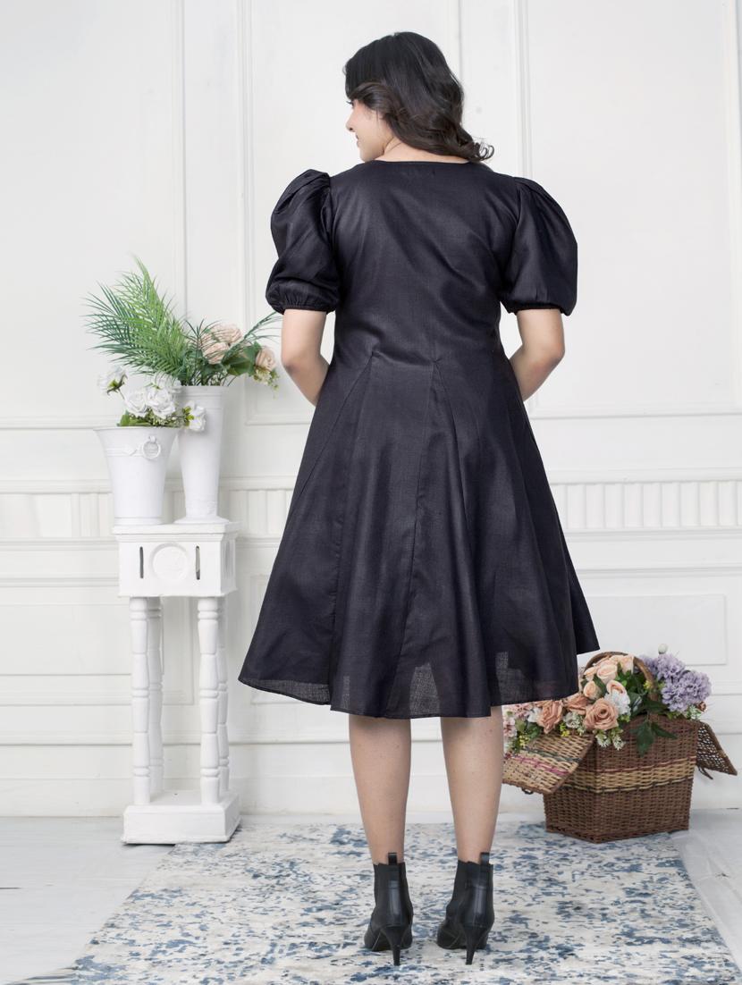 women black floral printed puff sleeve dress - 21924991 - Standard Image - 2