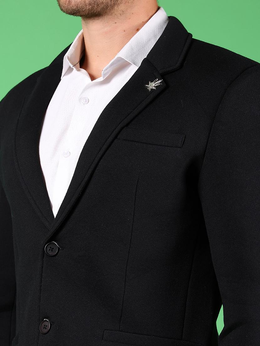 men lapel collar single breasted casual blazer - 21925138 - Standard Image - 2