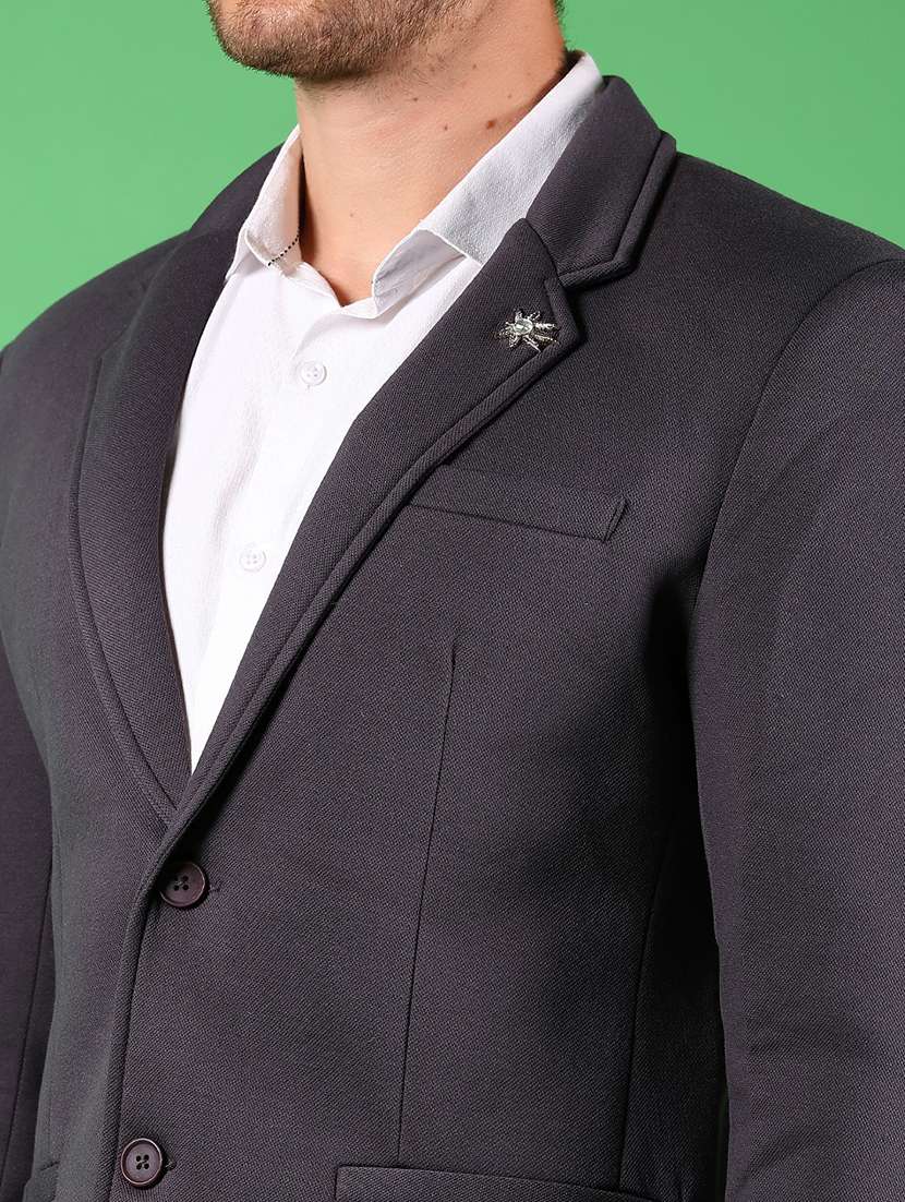 men lapel collar single breasted casual blazer - 21925139 -  Standard Image - 2