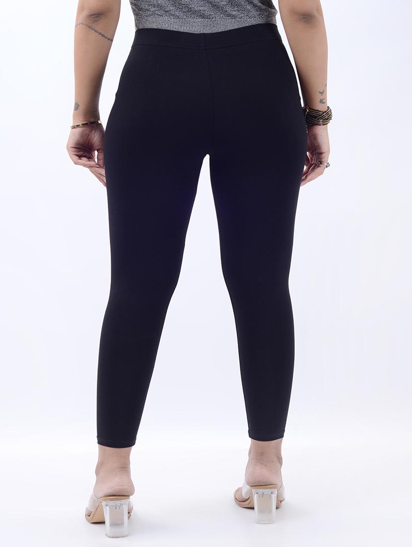 women solid mid rise ankle length legging - 21925191 - Standard Image - 2