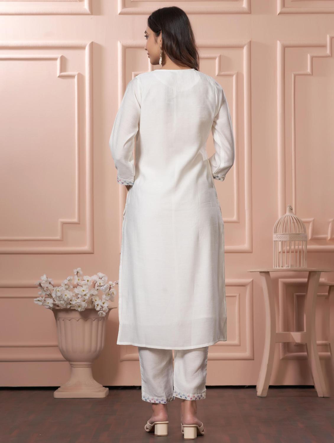women three quarter sleeve kurta pant with dupatta set - 21925257 - Standard Image - 2