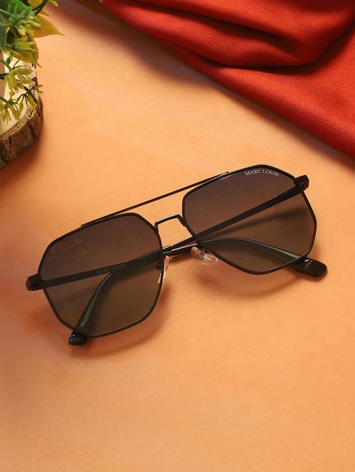 marc louis unisex square metal full-rim golden  gradient uv protected sunglass ml 9226 golden  sg - 21925296 -  Standard Image - 0
