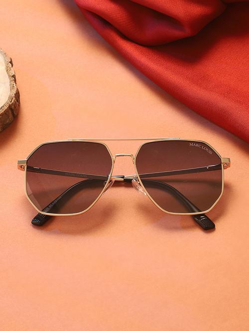 marc louis unisex square metal full-rim golden gradient uv protected sunglass ml 9226 golden sg - 21925300 - Standard Image - 0