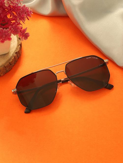 marc louis unisex square metal full-rim silver black gradient uv protected sunglass ml 9226 silver black sg - 21925301 - Standard Image - 0