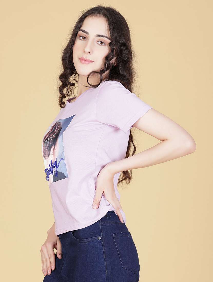 women printed short sleeve regular fit t-shirt - 21925311 -  Standard Image - 2