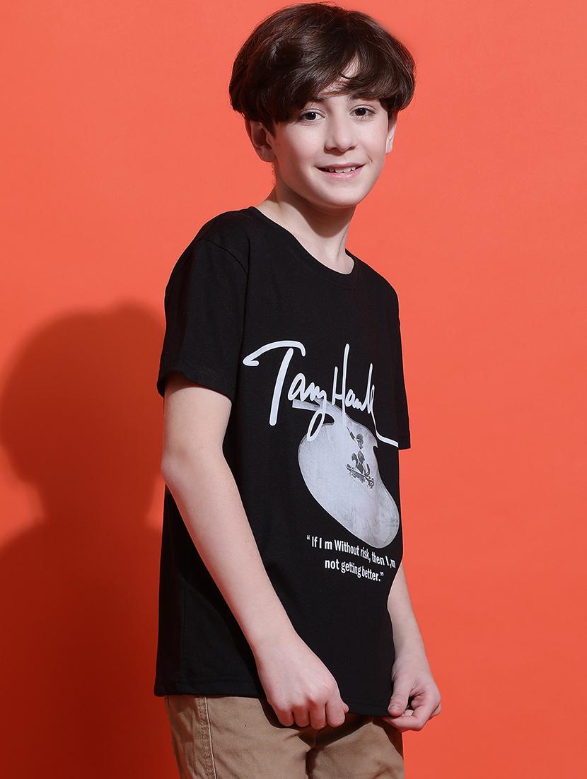 boys typographic print short sleeve regular fit t-shirt - 21925486 - Standard Image - 2