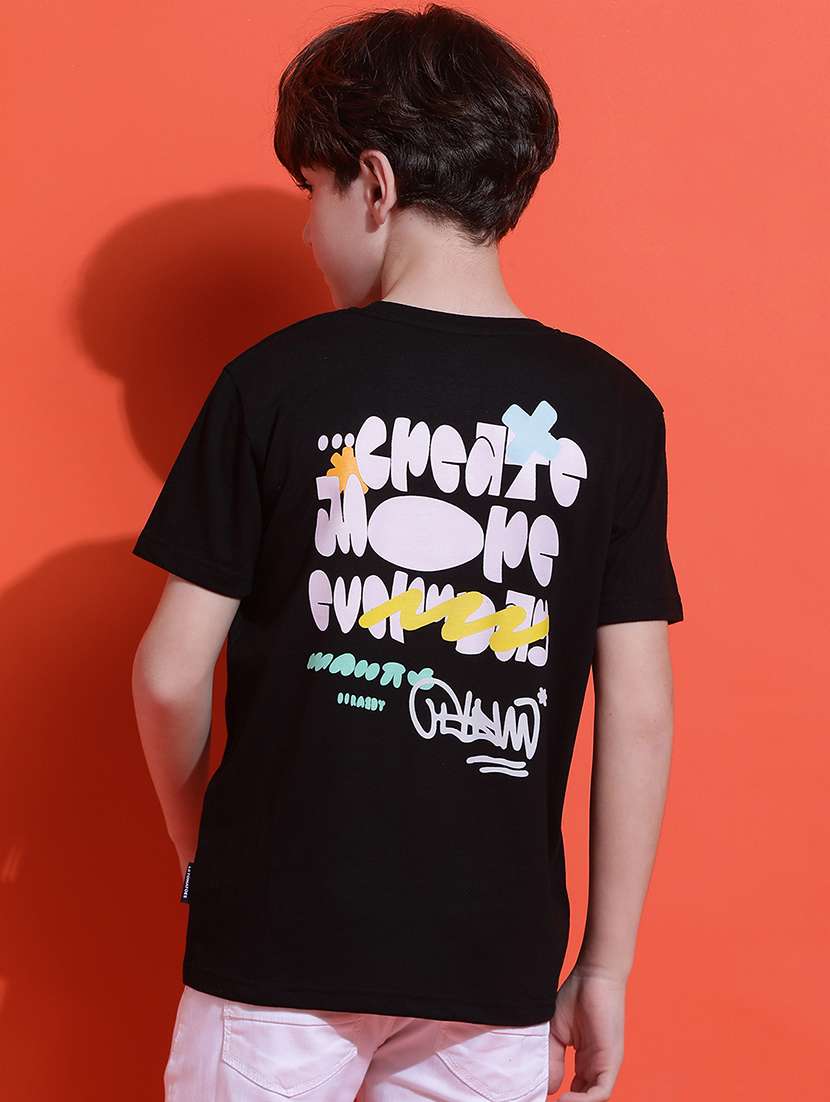 boys typographic print short sleeve regular fit t-shirt