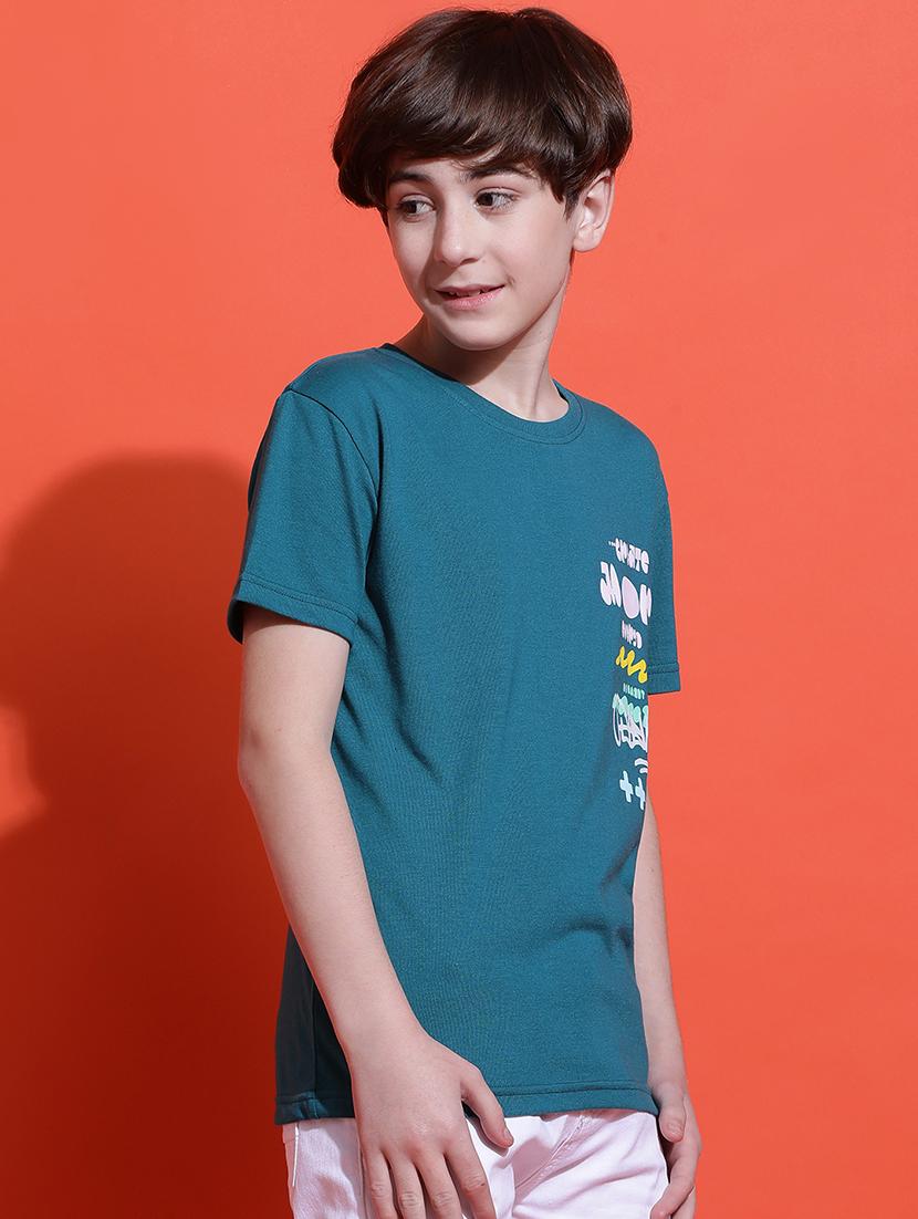 boys typographic print short sleeve regular fit t-shirt - 21925489 - Standard Image - 2