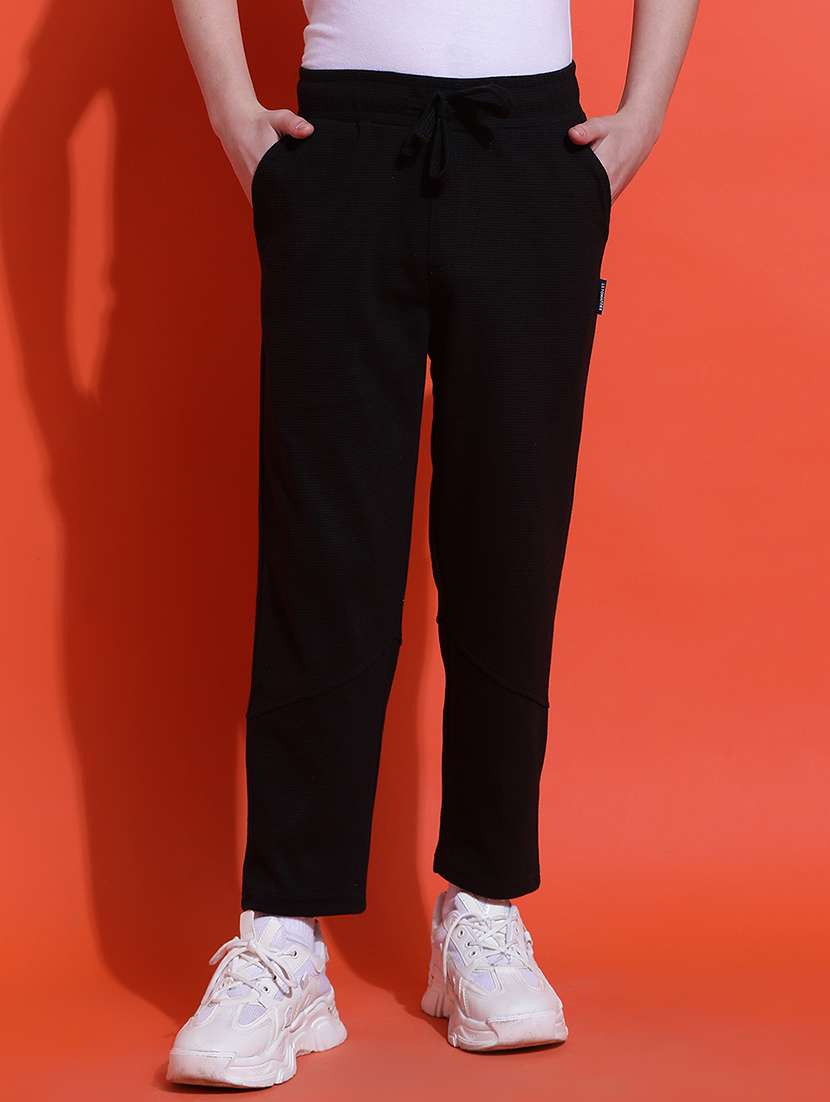 black cotton blend track wear