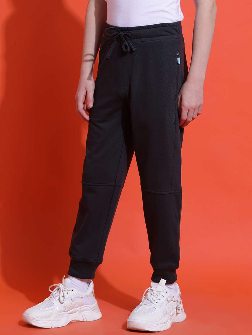 boys solid mid rise regular fit jogger - 21925495 - Standard Image - 2