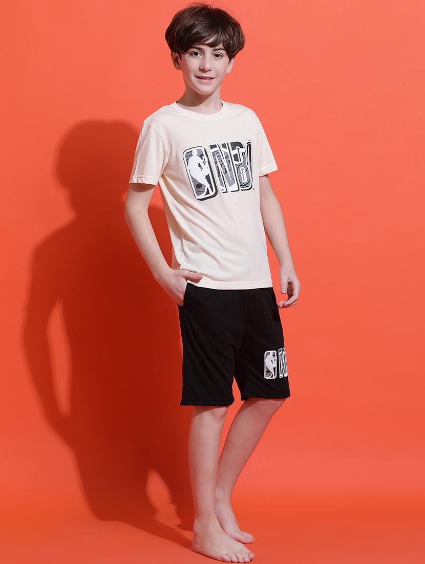 boys printed nightwear shorts set - 21925508 - Standard Image - 2
