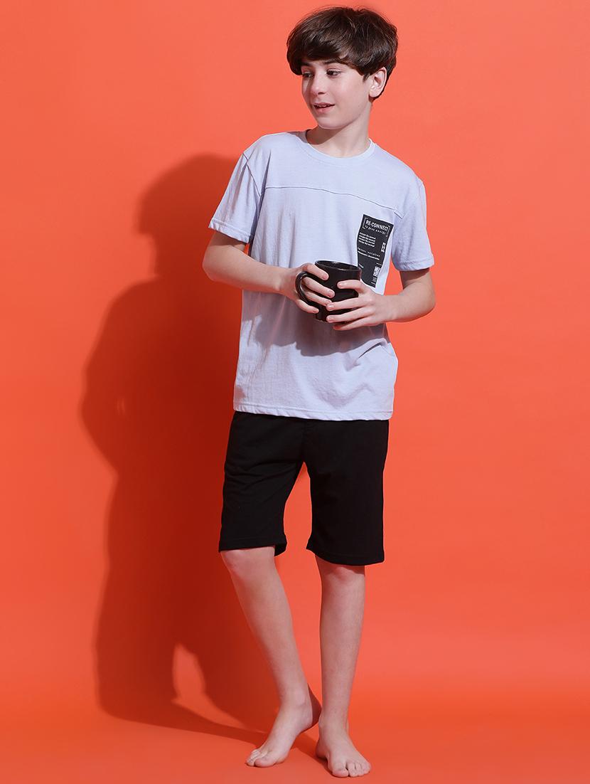 boys printed nightwear shorts set