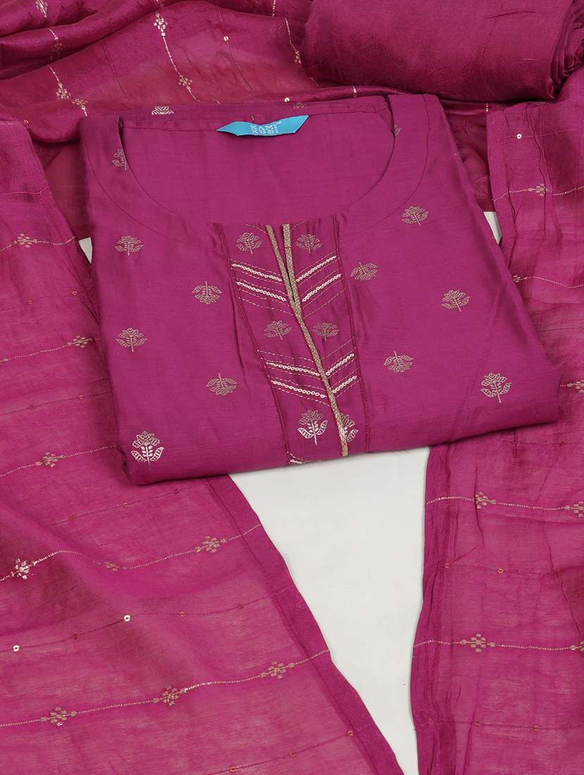 women pink embroidered unstitched suit set - 21925576 - Zoom Image - 0