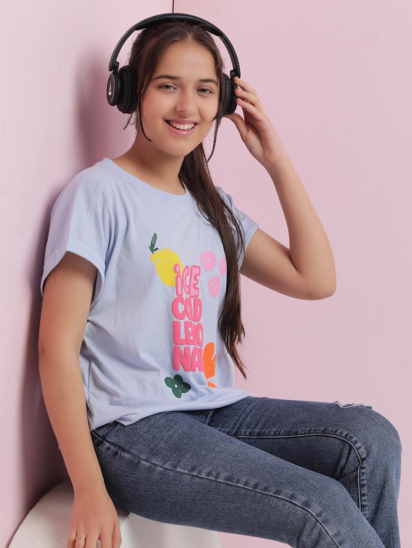 girls printed short sleeves  tee