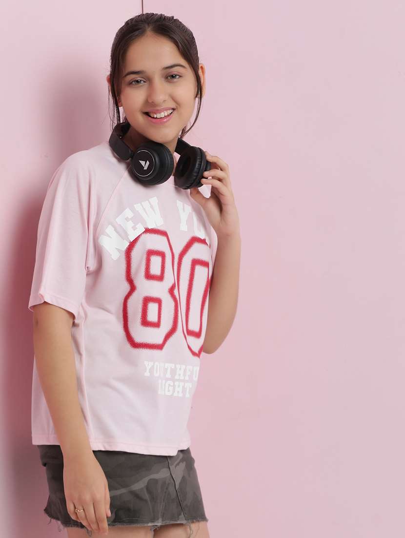 gilrs printed short sleeves tee