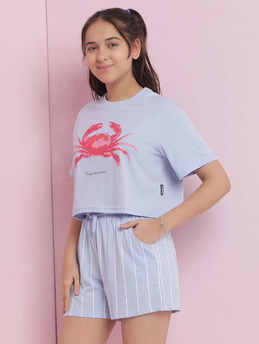 girls printed nightwear shorts set - 21925748 -  Standard Image - 2