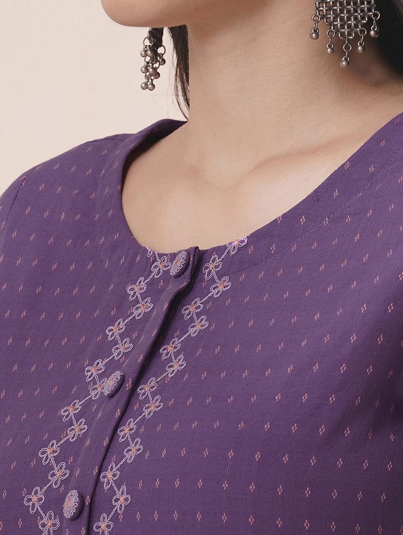 women three quarter sleeve straight kurta - 21925769 - Standard Image - 2