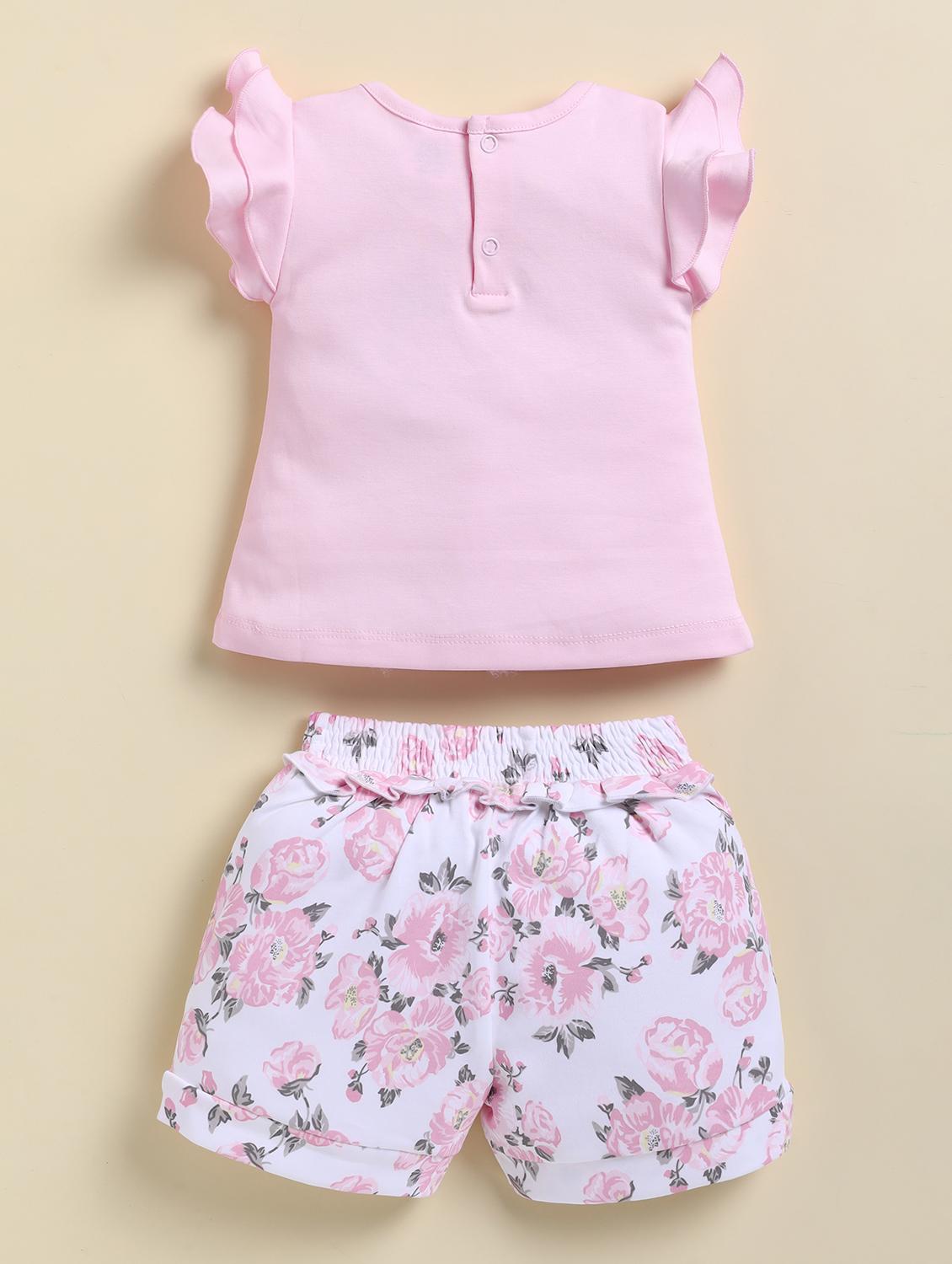 girls printed round neck shorts set - 21925802 - Standard Image - 2