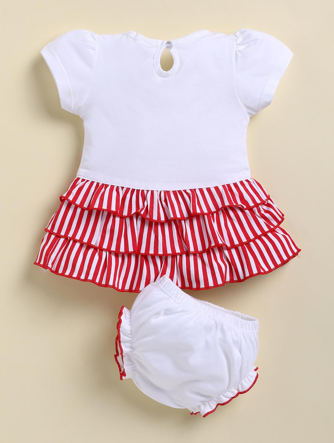 girls printed round neck frock with bloomer - 21925805 - Standard Image - 2