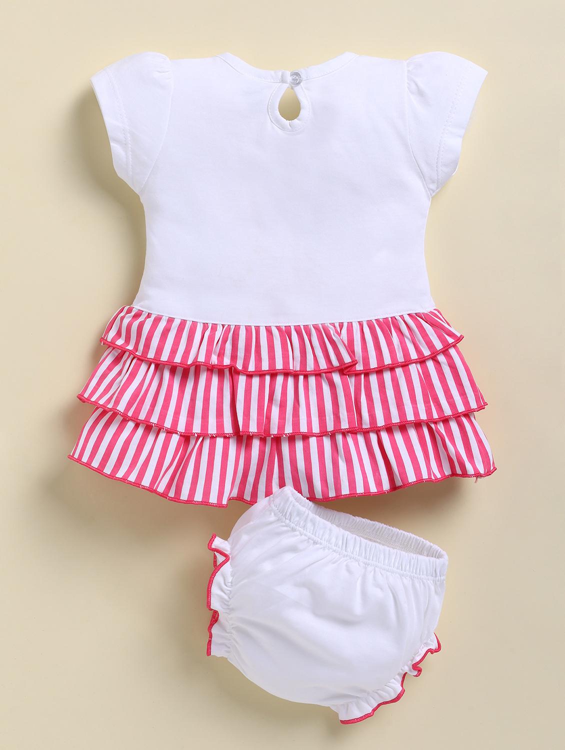 girls printed round neck frock with bloomer - 21925806 - Standard Image - 2