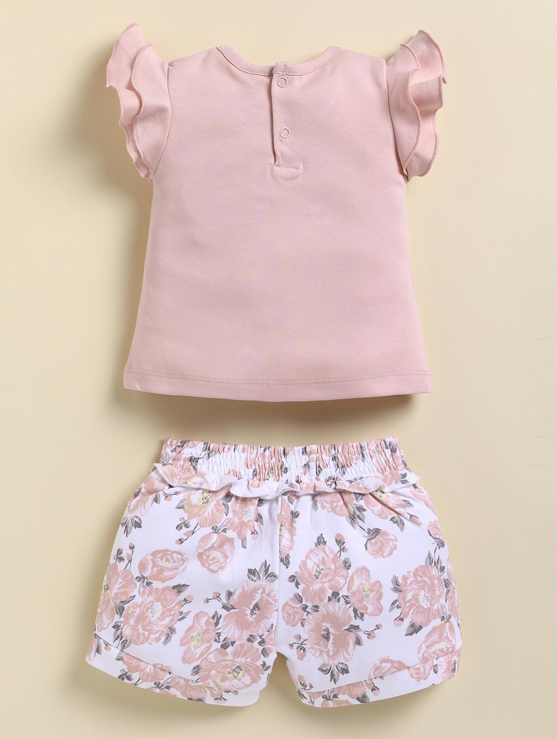 girls printed round neck shorts set - 21925811 - Standard Image - 2