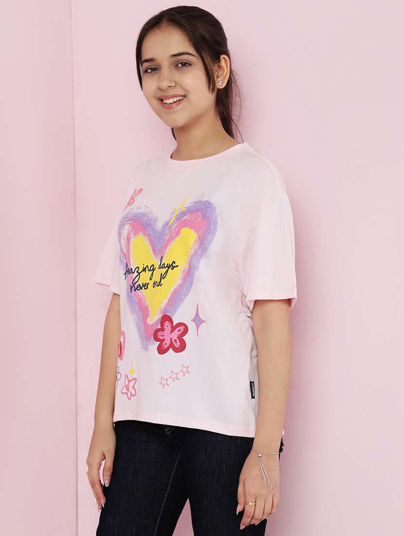 girls printed short sleeve tee - 21925820 - Standard Image - 2