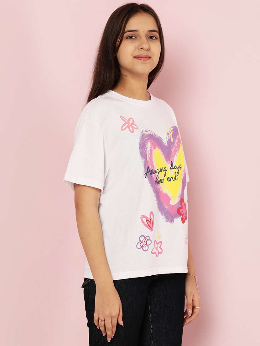 girls printed short sleeve tee - 21925822 - Standard Image - 2