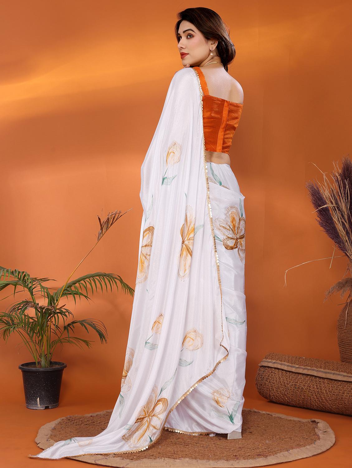 women printed casual wear saree with blouse - 21925866 - Standard Image - 2