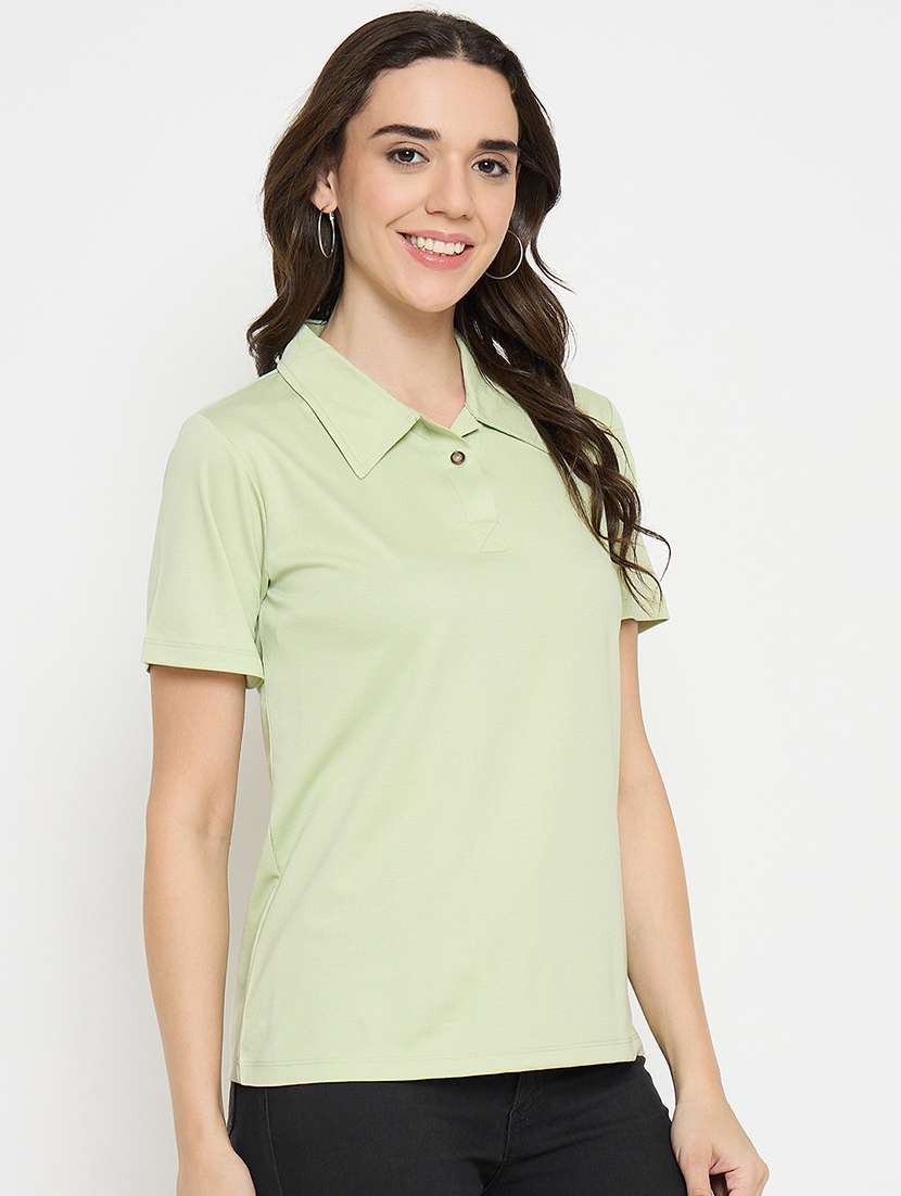 lime cotton blend plain tshirt - 21925880 - Standard Image - 2