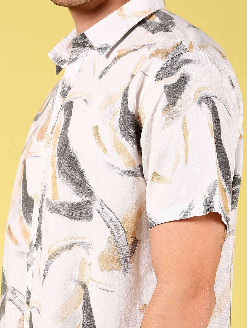 men printed short sleeve regular fit casual shirt - 21925898 -  Standard Image - 2