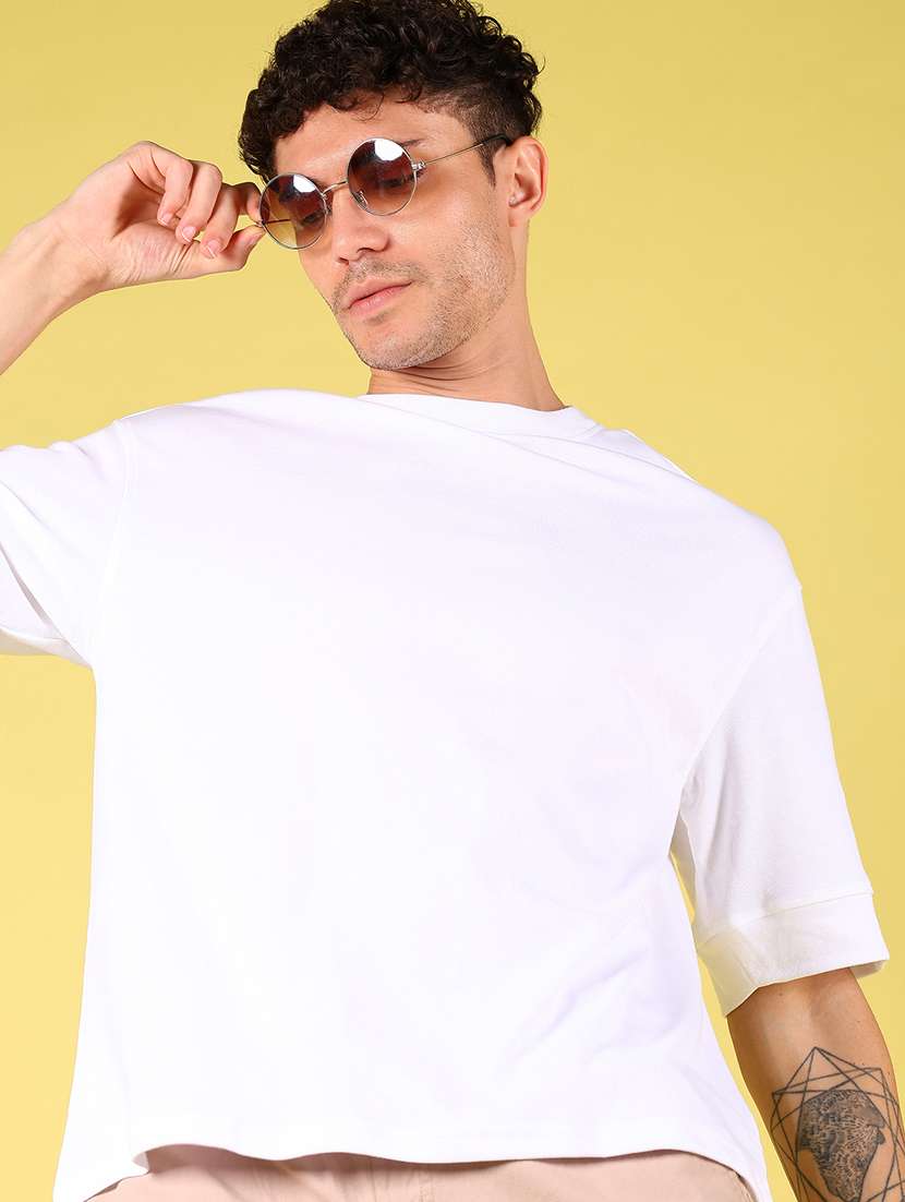 men solid short sleeve oversized t-shirt