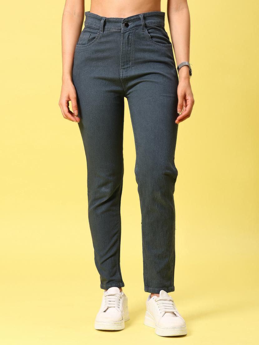 women solid high rise slim fit jean - 21925911 - Zoom Image - 0