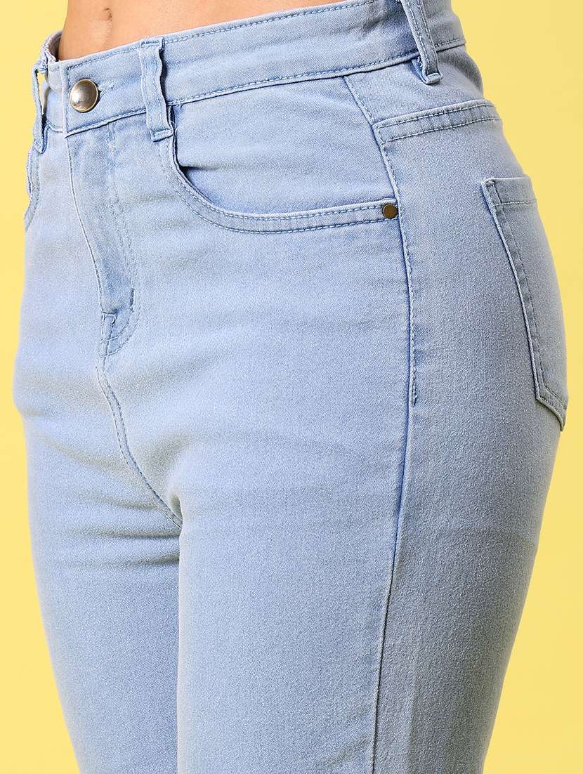 women solid high rise slim fit jean - 21926026 - Standard Image - 2
