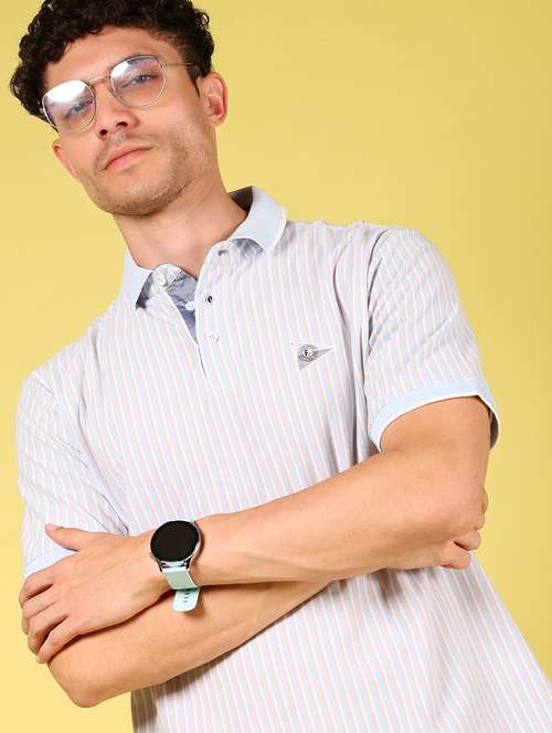 men striped short sleeve regular fit polo t-shirt - 21926047 -  Standard Image - 0