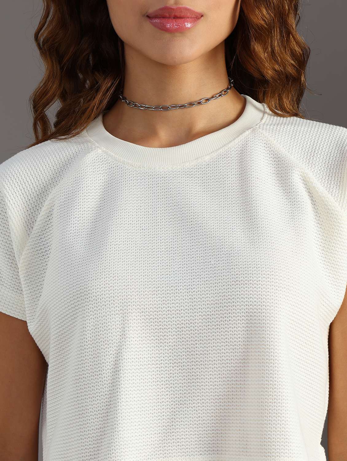 women solid short sleeve crop top - 21926214 -  Standard Image - 2