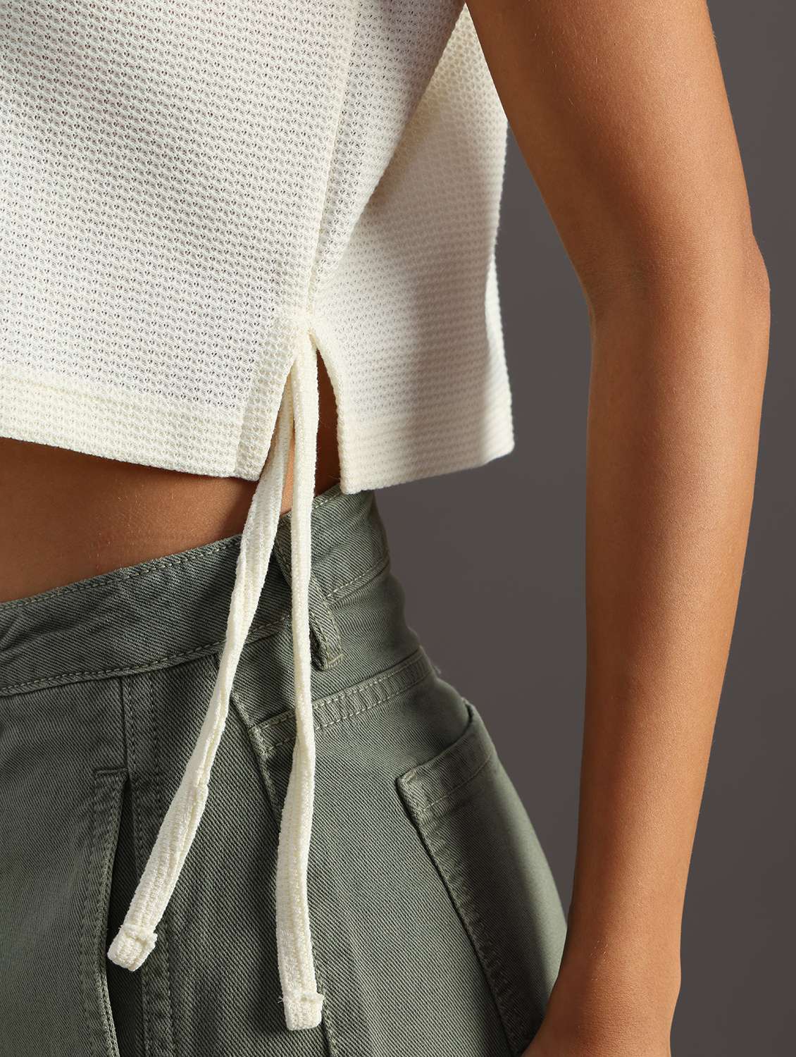 women solid short sleeve crop top - 21926214 -  Standard Image - 7