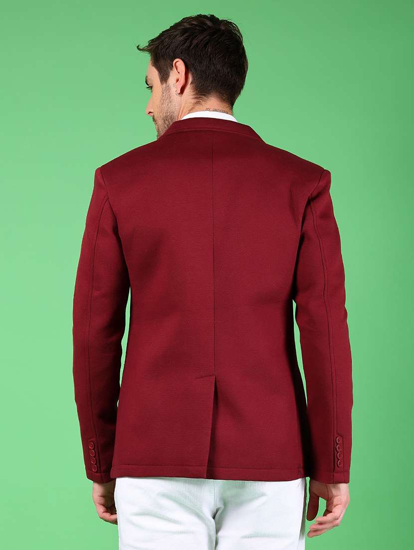 men solid lapel collar single breasted casual blazer - 21926293 -  Standard Image - 2