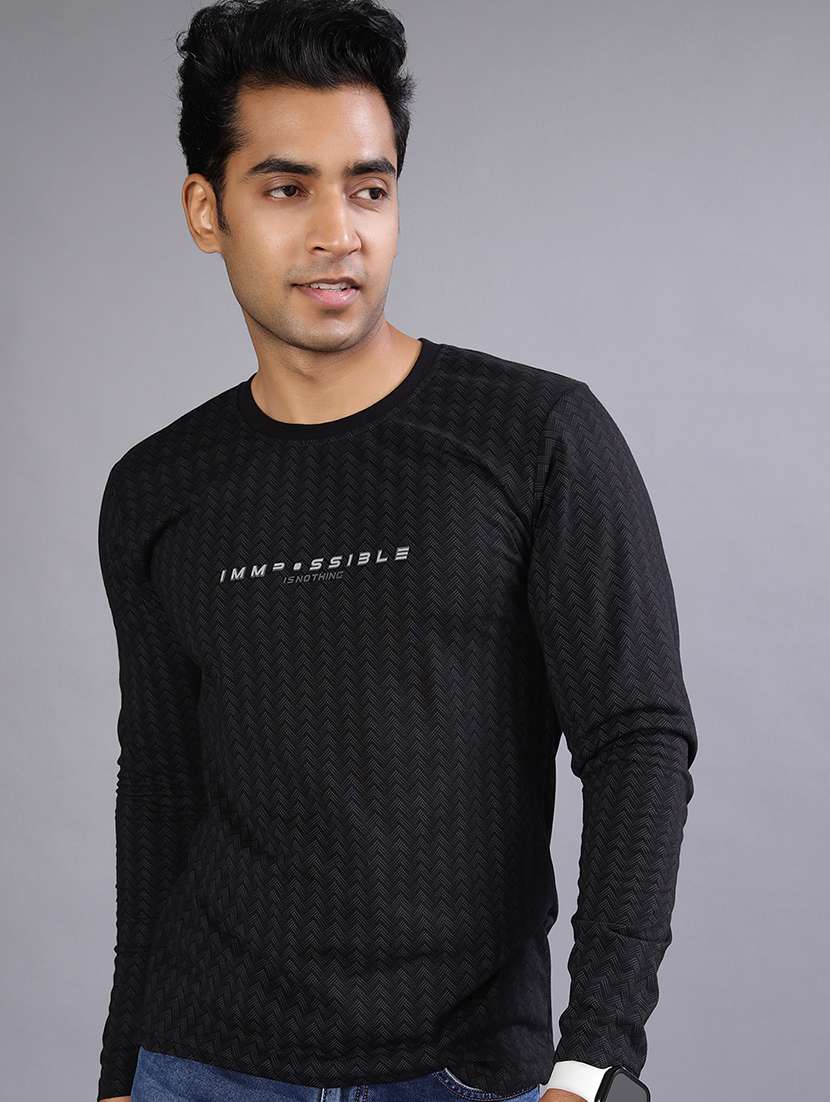 men printed long sleeve regular fit t-shirt - 21926503 -  Zoom Image - 0