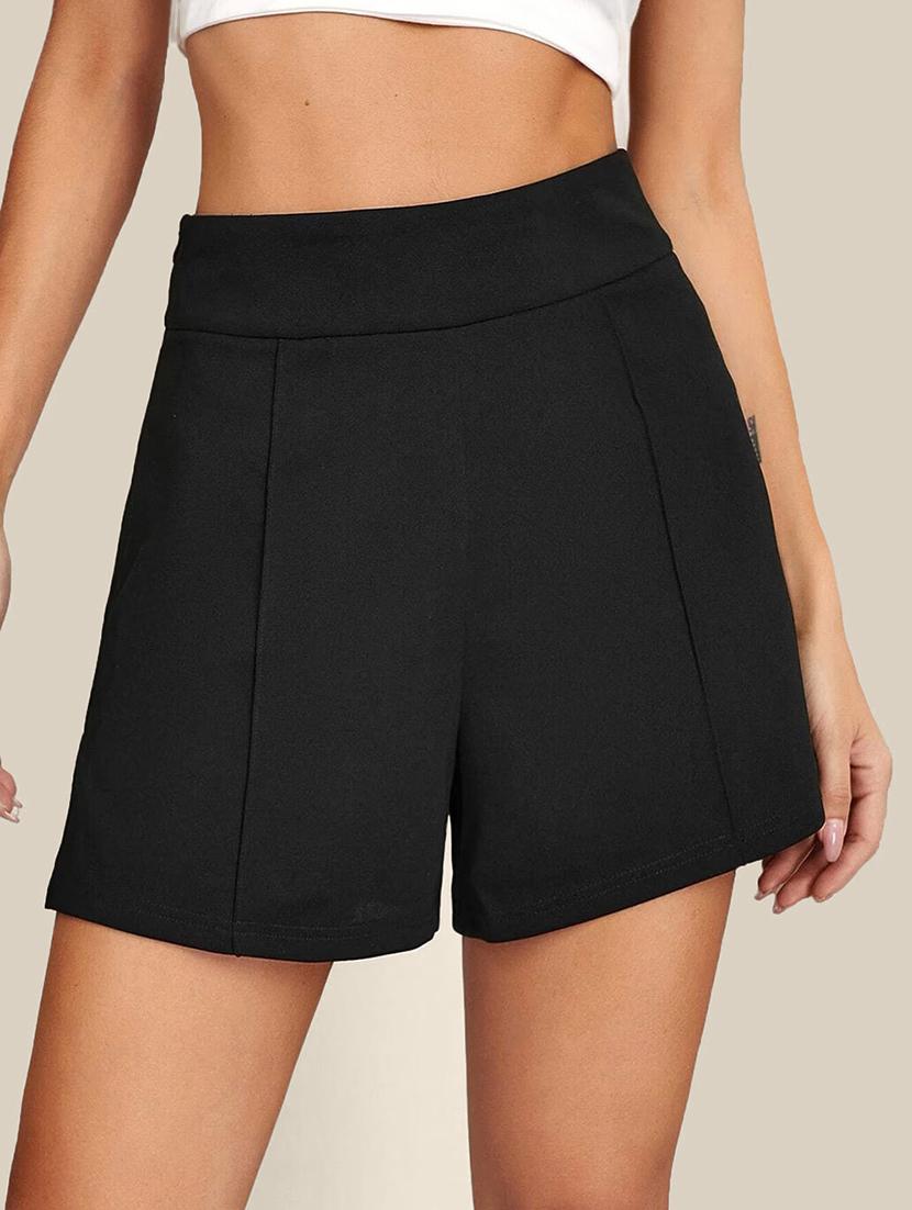 women solid high rise short - 21926658 - Zoom Image - 0